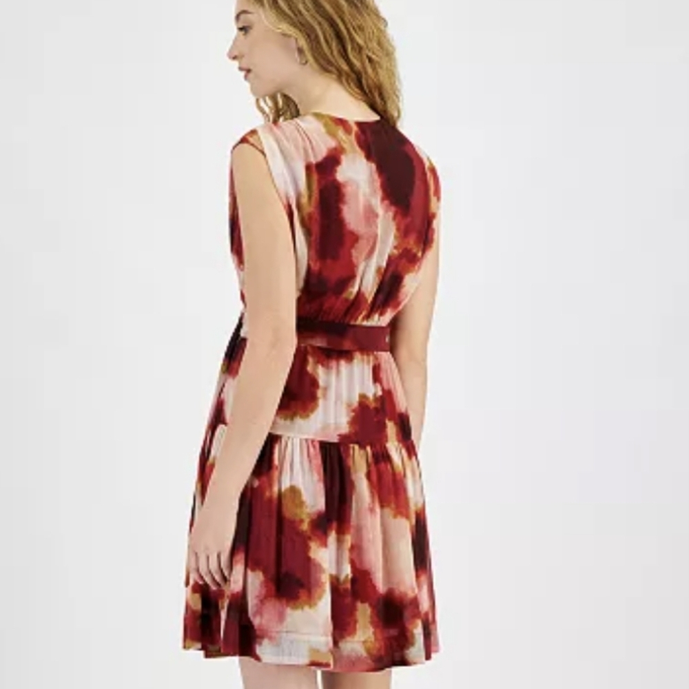 Burgundy Multi Color Knee Length Taylor dress size 14 new nwt